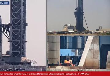 Следующий Starship подняли «палочки для еды» Mechazilla: корабль готовятся ловить после возвращения