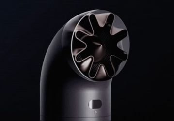 Dyson, вдохновлённый авиационными двигателями, очищает воздух на площади 144 м² и подаёт поток на 20 метров