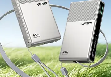 20 000 мАч, 45 Вт и целых два встроенных кабеля USB-C — всего 40 долларов. Представлен мобильный аккумулятор Ugreen P7