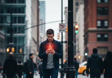 Android научится предупреждать тех, кто уткнулся в смартфон на ходу