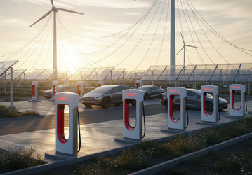Все зарядные станции Tesla Supercharger будут обеспечены энергией из возобновляемых источников до конца года