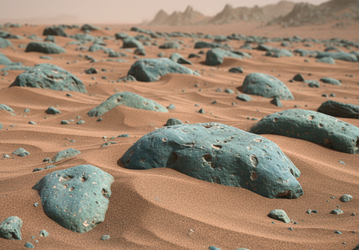 Песок и сине-зелёные камни. NASA опубликовало новую серию снимков марсианской пустыни