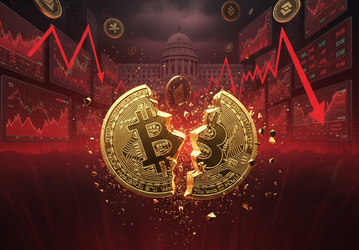 Второе серьёзное потрясение для Bitcoin за месяц. За сутки стоимость криптовалюты упала на 7000 долларов