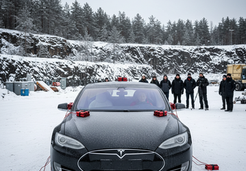 Недовольный владелец Tesla Model S взорвал свой автомобиль с манекеном Илона Маска внутри