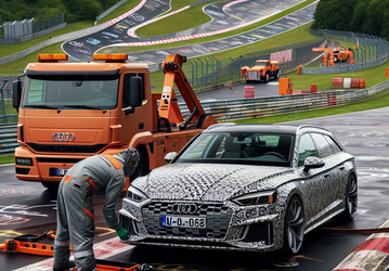 Новейший Audi A5 Avant сломался в ходе тестов на трассе Нюрбургринг. Опубликованы первые фотографии