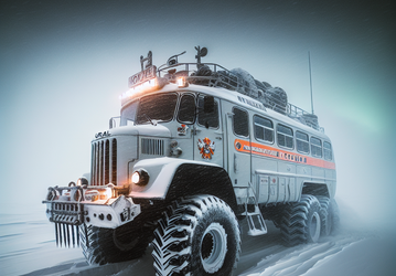 «Урал» показал обновлённый арктический автобус. Он может перевозить пассажиров по бездорожью и снегу при температурах до минус 50 °С