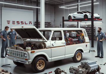 50-летнему фургону Ford E-100 сделали «пересадку органов» от Tesla
