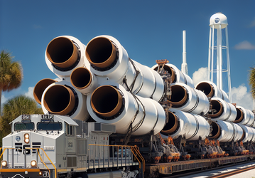 Ускорители ракеты SLS для миссии Artemis 2 доставлены на поезде в Kennedy Space Center