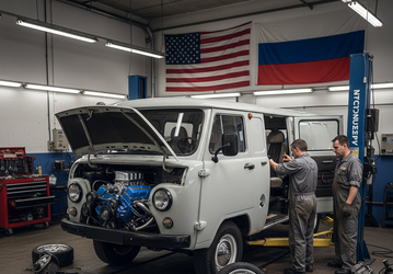 УАЗ «Буханка» превратилась в UAZ Buhanka. Американцы установили в российский вездеход 4,8-литровый мотор V8 от Chevrolet Silverado и 4-ступенчатый «автомат» GM