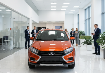 Топовую Lada Iskra в ярком цвете «Табаско» выставили на всеобщее обозрение