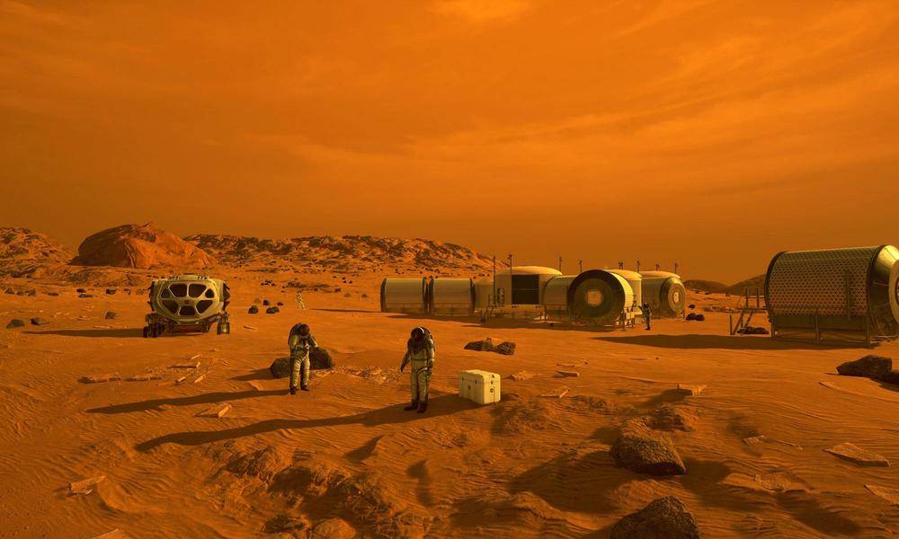Художественное изображение базы астронавтов на Марсе. Источник: NASA