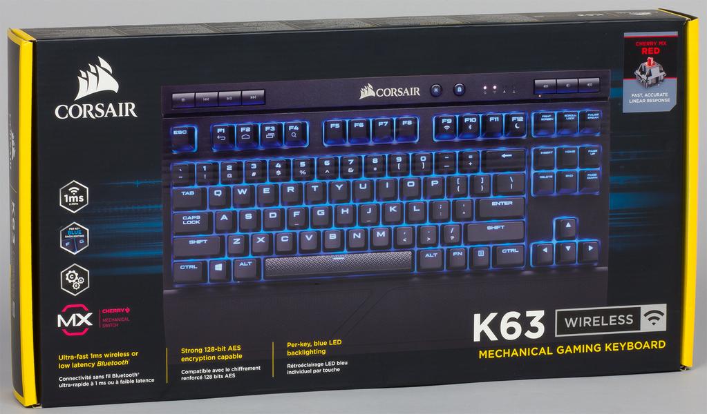 Игровая механическая клавиатура Corsair K63 Wireless:, фото 1