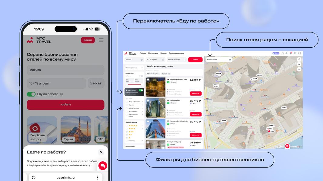 В «МТС Travel» запустили бронирование отелей в командировках «Еду по работе», фото 2