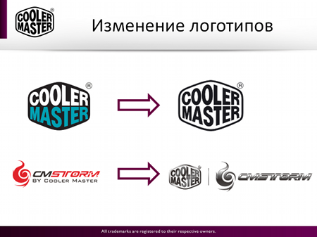 coolermaster, смена логотипа, черно-белый логотип