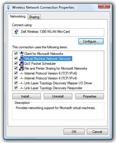 Активация Virtual Machine Network Services