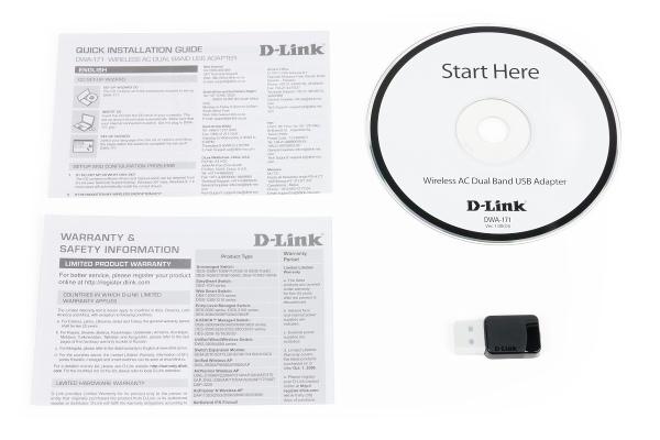 Комплект поставки D-Link DWA-171