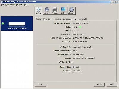 Настройки Apple AirPort Extreme