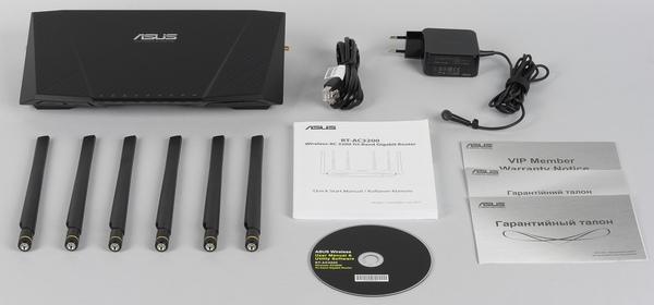 Комплект поставки Asus RT-AC3200 Комплект поставки Asus RT-AC3200