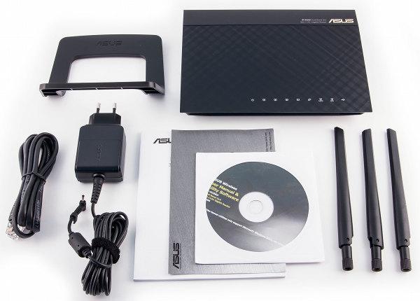 Комплект поставки беспроводного роутера Asus RT-AC66U