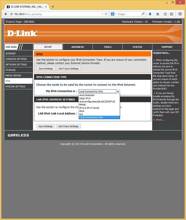 Настройка D-Link DIR-860L