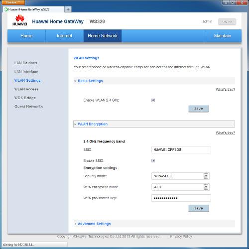 Настройка Huawei WS329 Настройка Huawei WS329