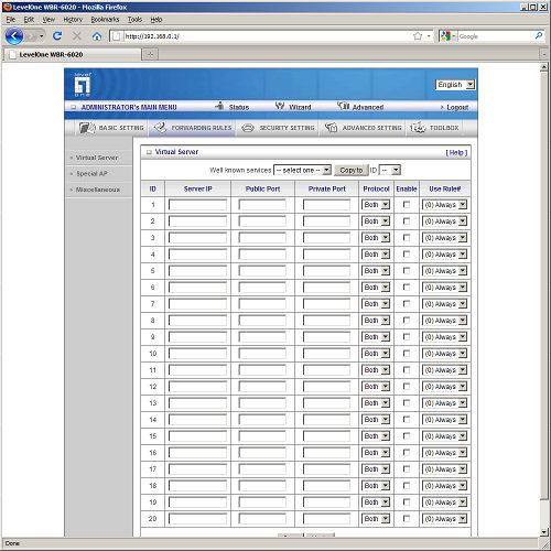 настройка маршрутизатора LevelOne WBR-6020