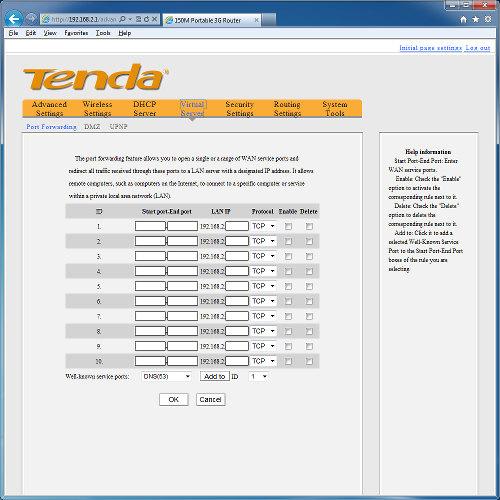 Настройка роутера Tenda 3G150B Настройка роутера Tenda 3G150B