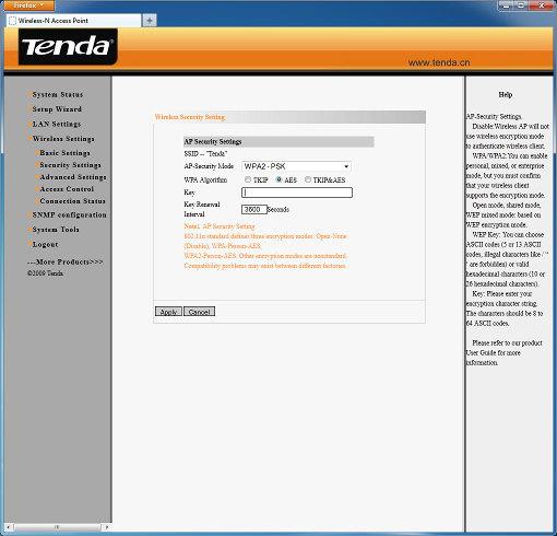 Настройка точки доступа Tenda W301A