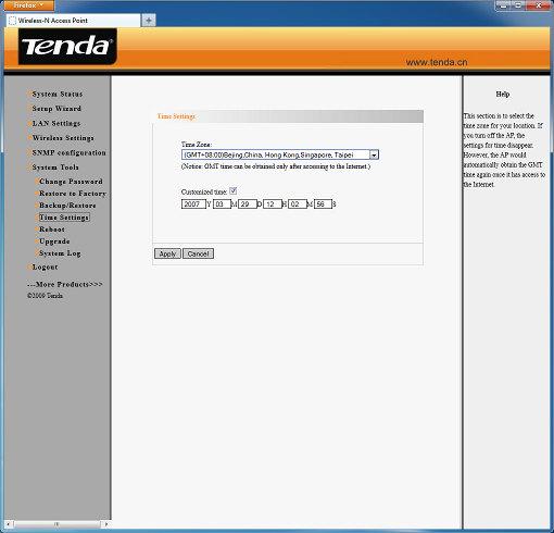 Настройка точки доступа Tenda W301A