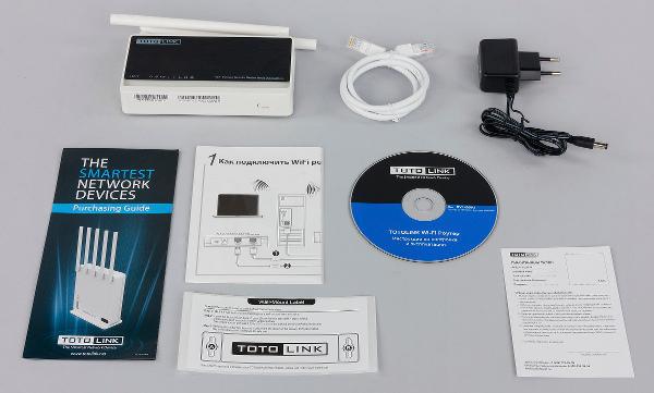 Комплект поставки Totolink N300RT Комплект поставки Totolink N300RT