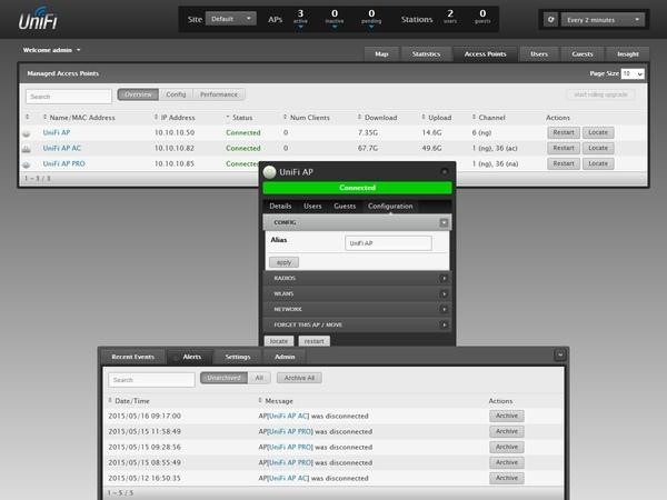 Интерфейс контроллера точек доступа Ubiquiti UniFi Интерфейс контроллера точек доступа Ubiquiti UniFi