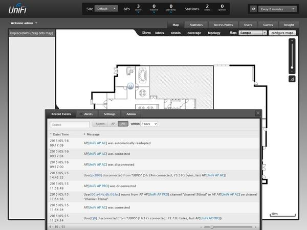 Интерфейс контроллера точек доступа Ubiquiti UniFi Интерфейс контроллера точек доступа Ubiquiti UniFi