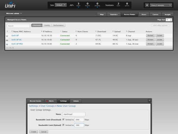 Интерфейс контроллера точек доступа Ubiquiti UniFi Интерфейс контроллера точек доступа Ubiquiti UniFi