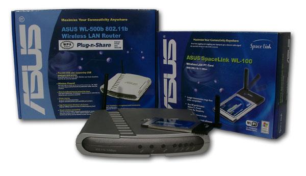 ASUS WL-500b Wireless LAN Router и Spacelink WL-100 PCMCIA card, фото 1