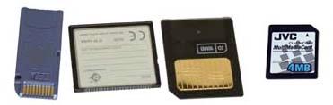 Memory Stick, CompactFlash, SmartMedia, MultiMedia Card