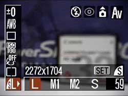 Menu Canon A80