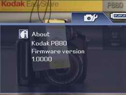 Kodak EasyShare P880, меню