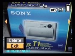 Sony Cyber-shot DSC T1 Menu