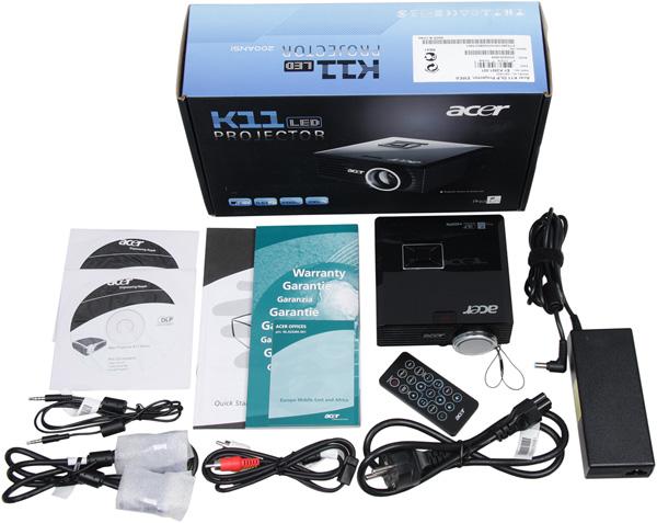 Мультимедийный DLP-проектор Acer K11, комплект поставки Мультимедийный DLP-проектор Acer K11, комплект поставки