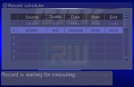 Record, Scheduler