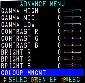 Advance menu