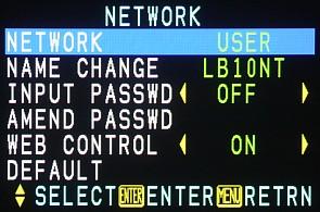 Menu, NETWORK