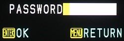 Menu, password