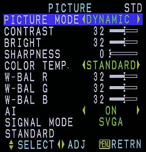 Menu, PICTURE, PC