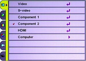 Input Source Menu