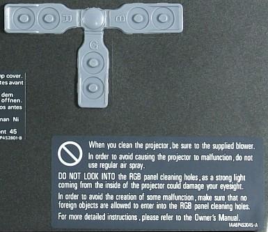RGB panel cleaning holes