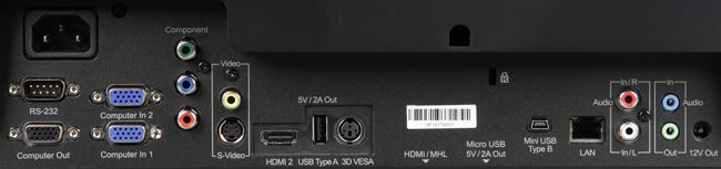 DLP-проектор ViewSonic LS830, разъемы