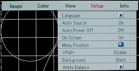 menu, white balans
