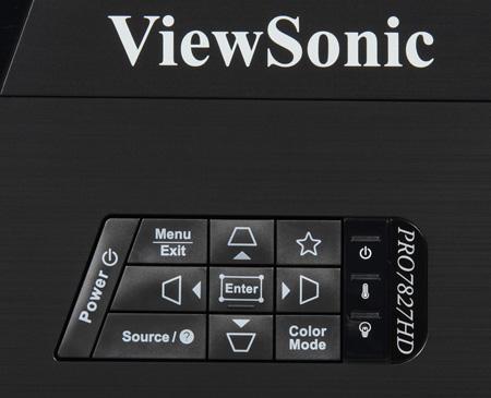 DLP-проектор ViewSonic Pro7827HD, контрольная панель DLP-проектор ViewSonic Pro7827HD, контрольная панель