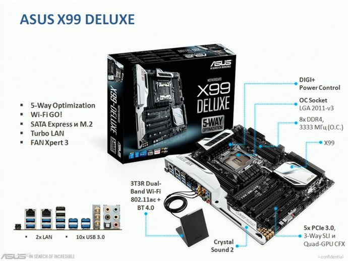asus x99 deluxe, системная плата asus